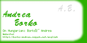 andrea borko business card